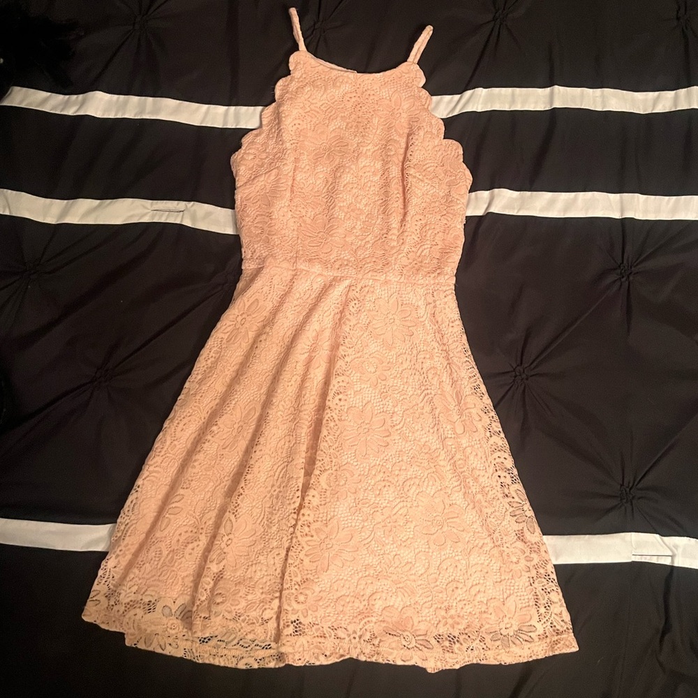 Pink lace dress